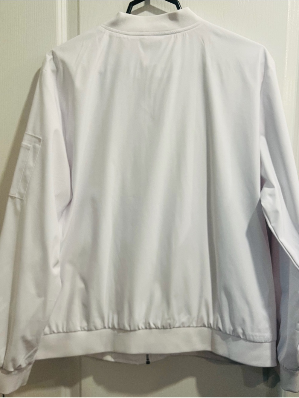 White Zip-Up Bomber Jacket - Picture 2 of 5